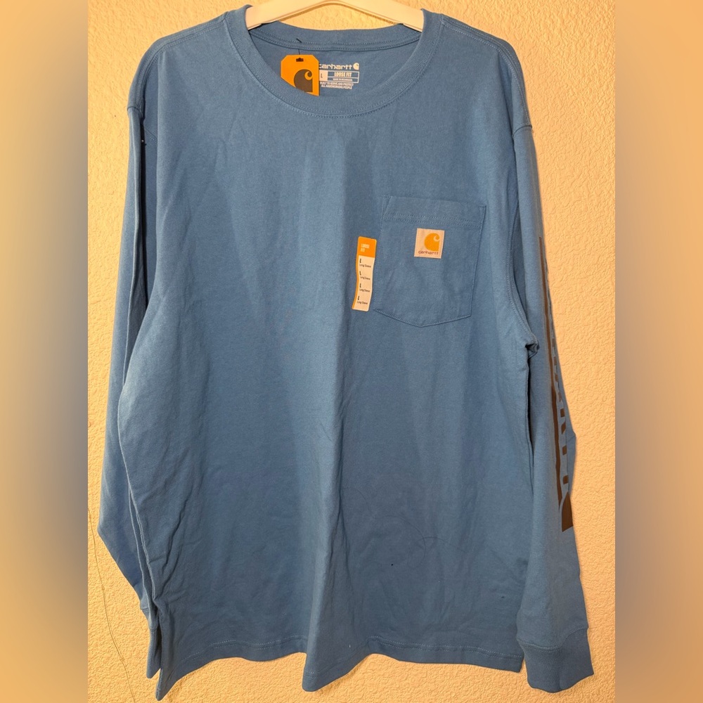 Carhartt Men's blue Long Sleeve Pocket Tee